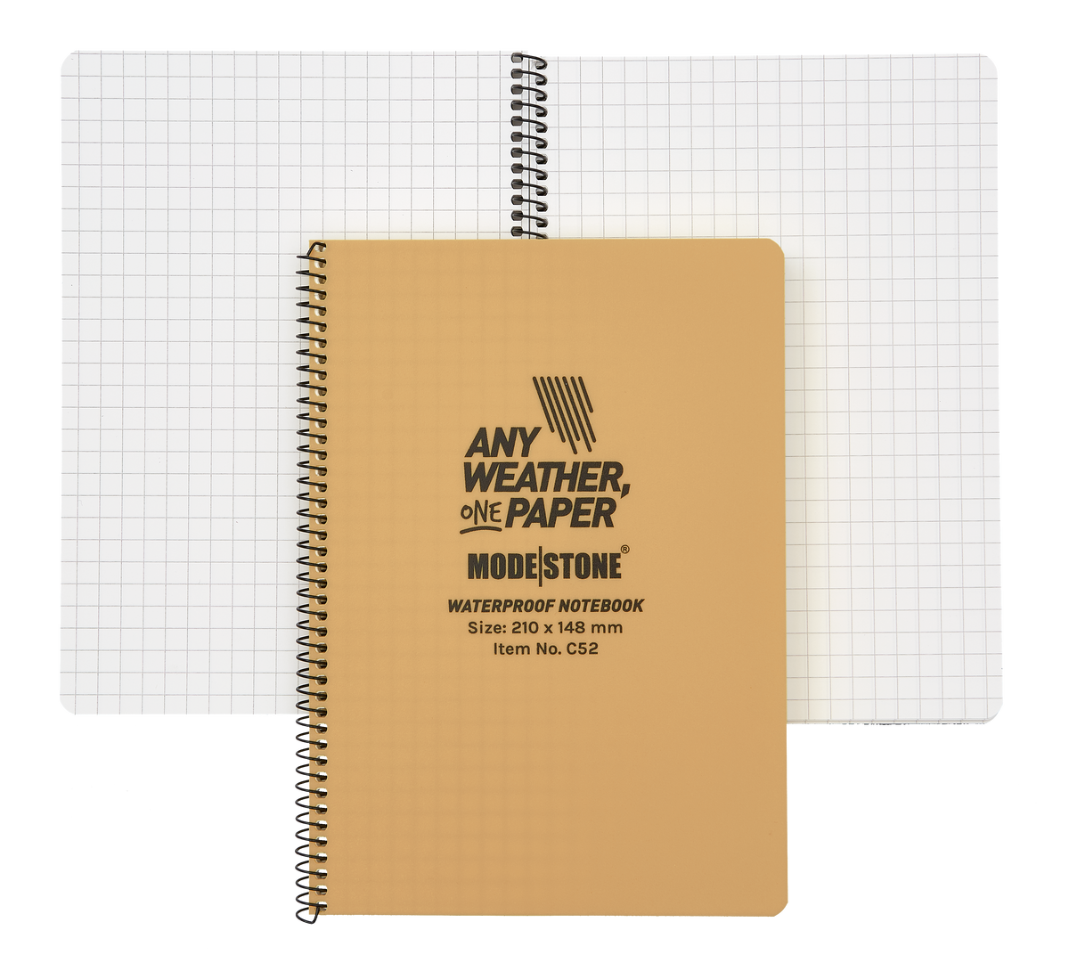 Modestone - Wasserfester Notizblock 148x210mm, 50 Blatt (tan)