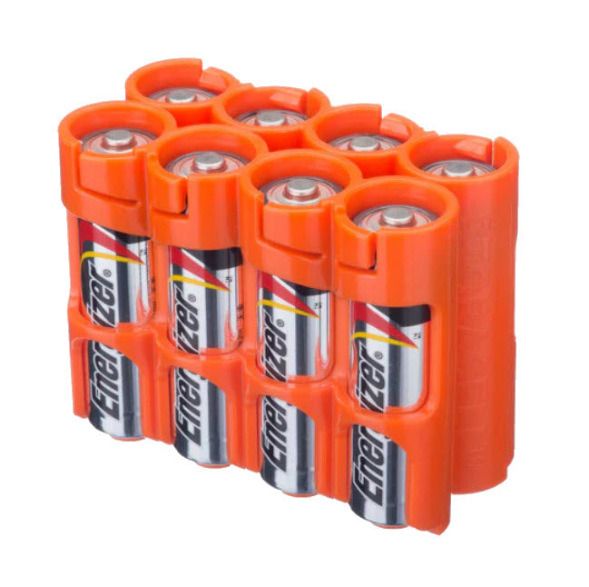 Aufbewahrungsbox für 8 x AA Batterien (orange)