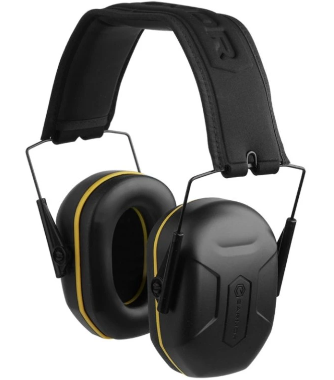 Ohrenschutz, Kopfhörer, Noise-Cancelling, Schwarz, Gelb-Akzente