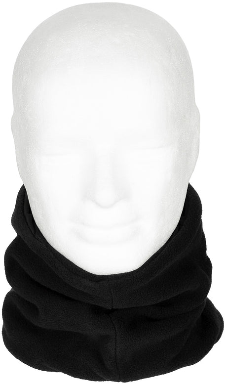 Rundschal, Fleece, schwarz, mit Kopfteil