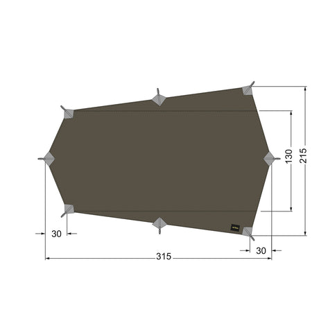 Tatonka - Tarp Wing 2 LT stonegrey-olive (315 x 215cm)