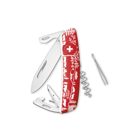 Taschenmesser D03 Heidiland - rot - weiss