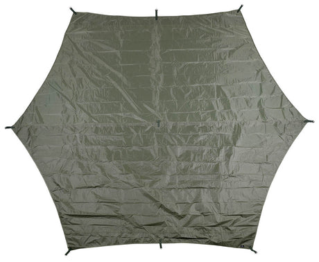 Plane, "Hexagon-Tarp", oliv, ca. 340 x 310 cm