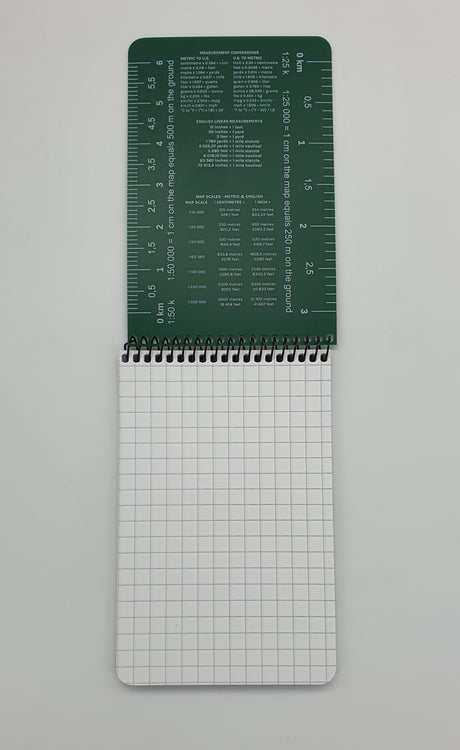 Modestone - Wasserfester Notizblock Lineal 96x148mm, 50 Blatt (grün)