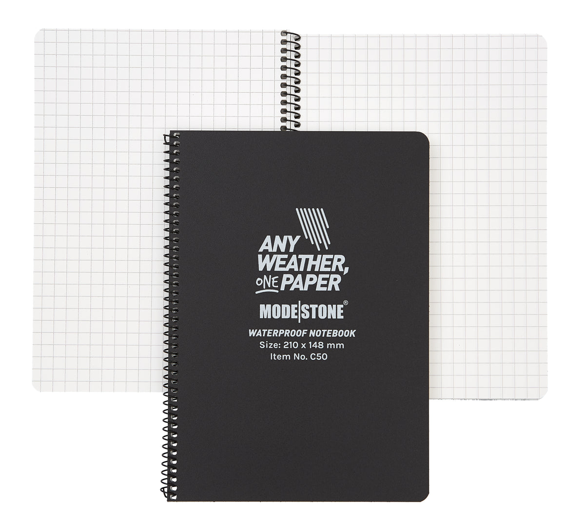Modestone - Wasserfester Notizblock 148x210mm, 50 Blatt (schwarz)