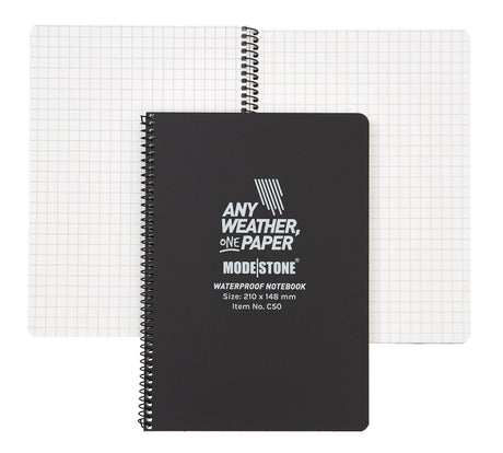 Modestone - Wasserfester Notizblock 148x210mm, 50 Blatt (schwarz)