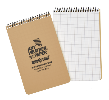 Modestone - Wasserfester Notizblock 96x148mm, 50 Blatt (tan)