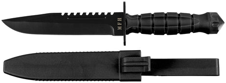 Kampfmesser, "Storm", schwarz, Kunststoffgriff, Scheide
