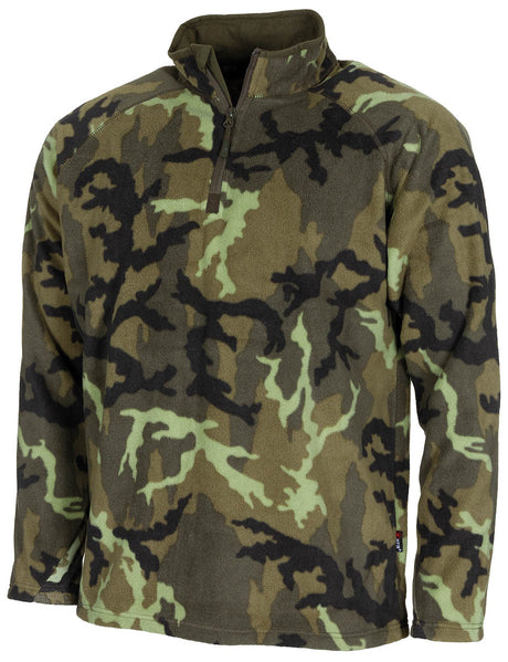 Shirt, "Troyer", Microfleece, langarm, M95 CZ tarn, 200 g/m²