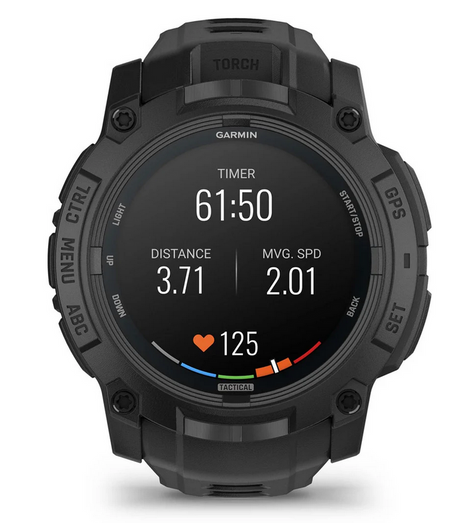 Instinct 3 – 50 mm AMOLED Tactical Schwarz mit Silikon-Wechselarmband 22 mm