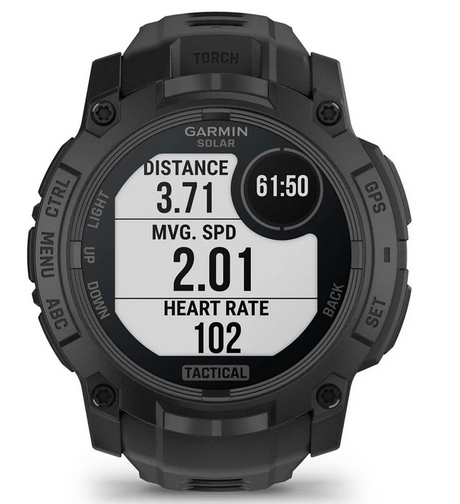Instinct 3 – 50 mm Solar Tactical Schwarz mit Silikon-Wechselarmband 22 mm
