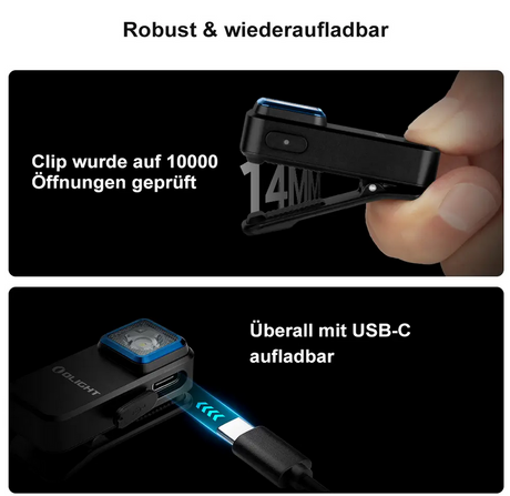 Oclip Clip-Licht LED mit zwei Lichtquellen (schwarz)