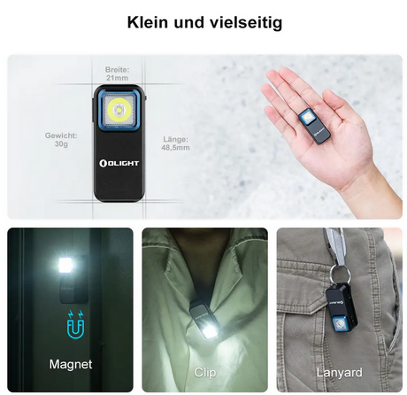 Oclip Clip-Licht LED mit zwei Lichtquellen (schwarz)