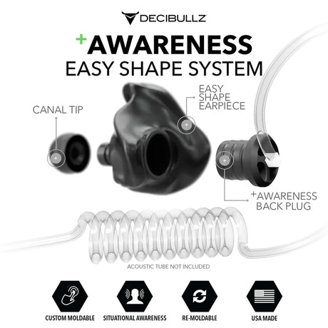 Decibullz - Surveillance Earpieces + Awareness Gehörschutz schwarz