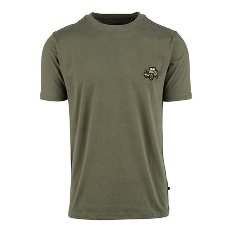 t-shirt, olive, kurzarm, emblem, kleinfahrzeug