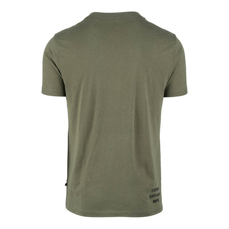 T-Shirt, Short sleeve, Olive green, Crew neck, Back print