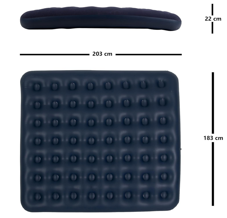 Luftmatratze, Aufblasbar, Quadrat, Noppen, Blau