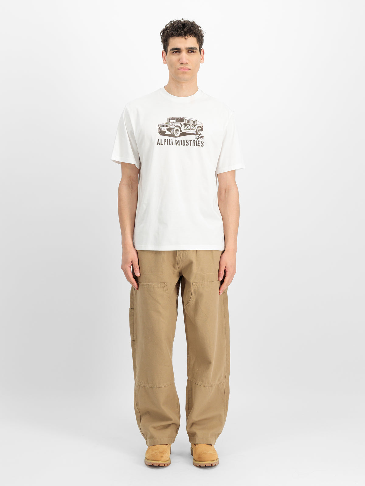 T-shirt, Graphic tee, Weiß, Kurzarm, Alpha Industries Logo