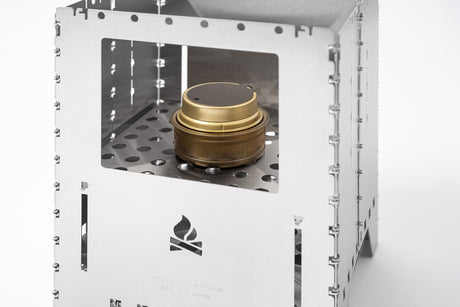 camp stove, gas stove, bronze burner, stainless case, portable stove