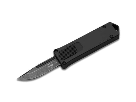 Falsmesser, Klingenstahl, schwarzer Griff, teilbare Klinge, strukturierter Griff