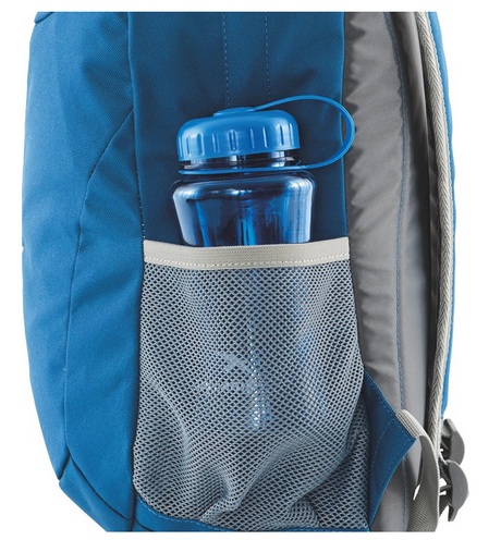 Rucksack, Wasserflasche, Seitentasche, Mesh-Tasche, Grau-Blau