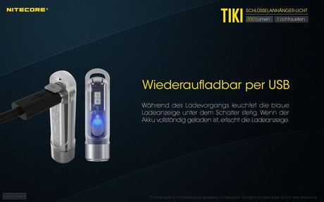 Nitecore - TIKI mini Taschenlampe mit UV Licht (300 Lumen)