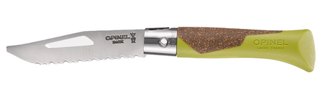 messer, outdoormesser, gezahnt, griff, olivegrün