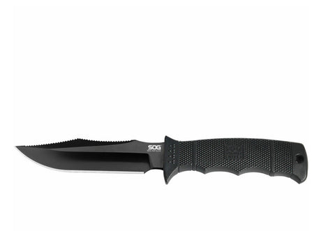 messer, überleben, feststehendes messer, schwarz, gezahnte kante