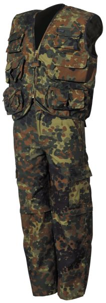 Kinder-Anzug, Weste und Hose, flecktarn,Hosenbeine abnehmbar