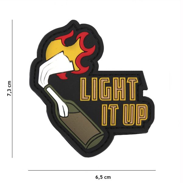 Klettabzeichen Light It Up - schwarz