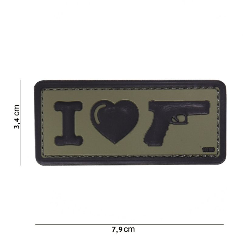 Image of Klettabzeichen I Love My Gun - oliv
