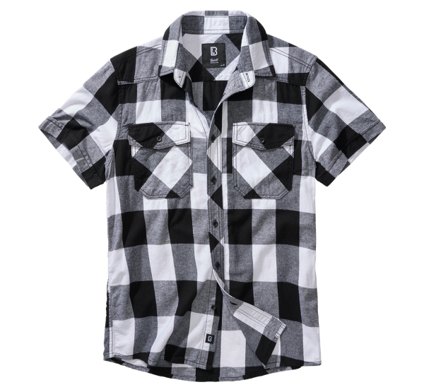 Brandit - Check Shirt Short Sleeve white/black