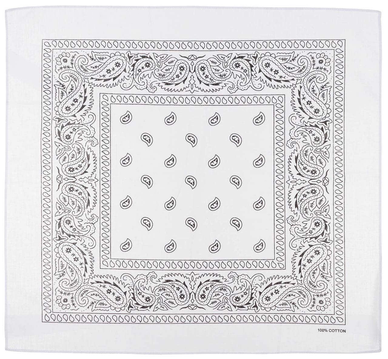 Image of Bandana, weiss-schwarz, ca. 55 x 55 cm, Baumwolle