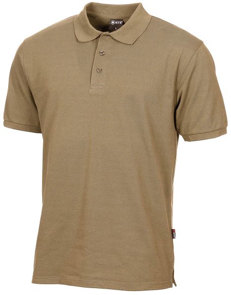 Poloshirt, coyote tan, mit Knopfleiste