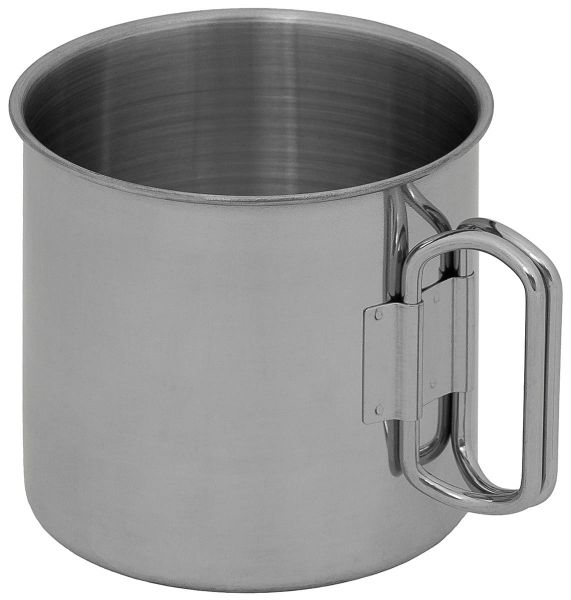 Tasse, Edelstahl, Klappgriffe, ca. 450 ml