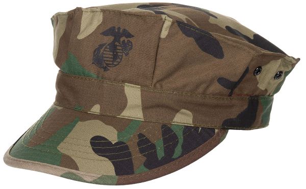 US Cap, &quot;USMC&quot;, Rip Stop, woodland, Marine-Corps-Druck