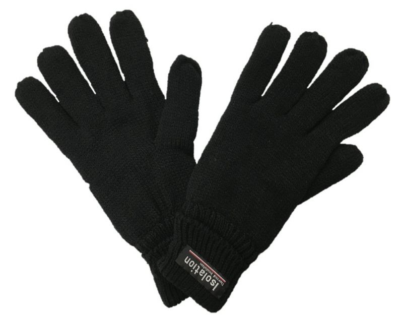 Image of Strick-Fingerhandschuhe mit Wärmedämmung – schwarz