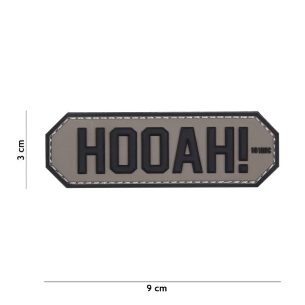Klettabzeichen Hooah - grau