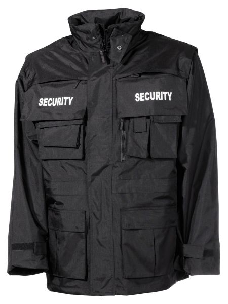 Jacke, &quot;Security&quot;, schwarz, wasserdicht, antistatisch