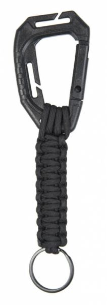 Paracord Schlüsselanhänger mit Molle-Karabiner - schwarz