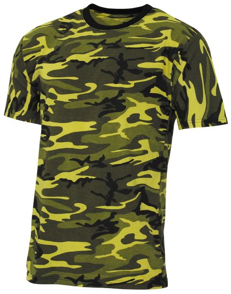 US T-Shirt, &quot;Streetstyle&quot;, gelb-camo, 140-145 g/m²