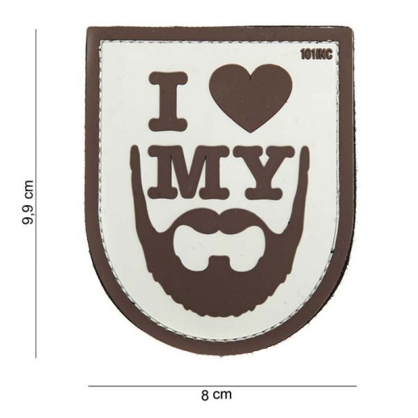 Klettabzeichen I Love My Beard - grau