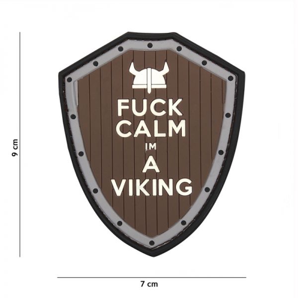 Klettabzeichen Fuck Calm I&#039;m A Viking - weiss