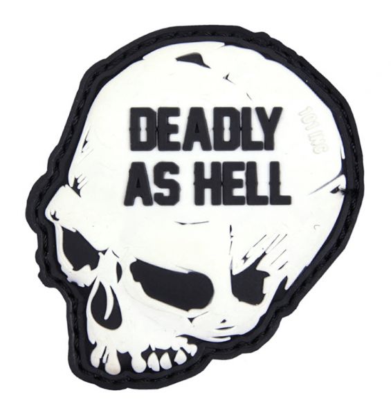 Klettabzeichen Deadly As Hell - weiss