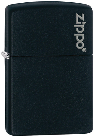 Zippo Feuerzeug - Black Matte Zippo Logo (schwarz matt)