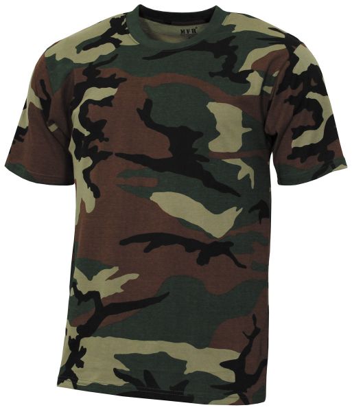 US T-Shirt, &quot;Streetstyle&quot;, woodland, 140-145 g/m²