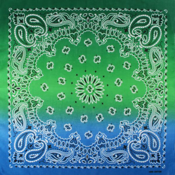 Bandana, blau mit Farbverlauf, Gr. 54 x 54 cm, Baumwolle