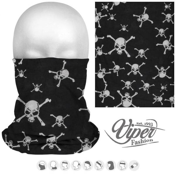 Mehrzweckschal 9 in 1, schwarz weiss &quot;Totenkopf Skull&quot;