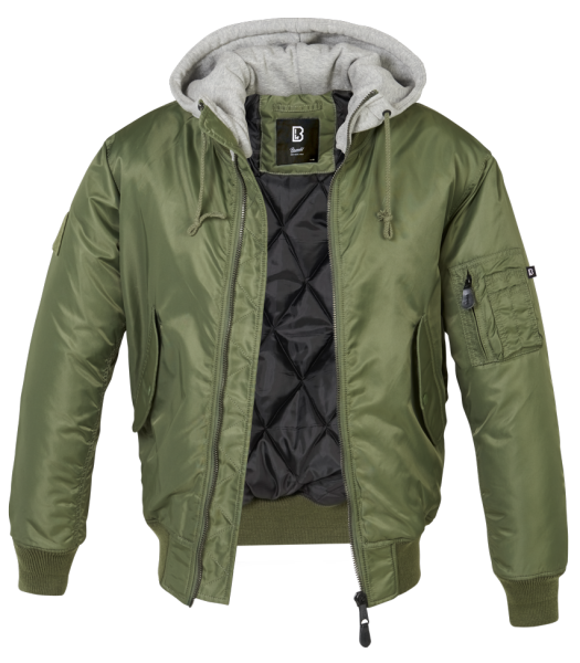 Brandit - MA1 Sweat Hooded Jacket olive-grey