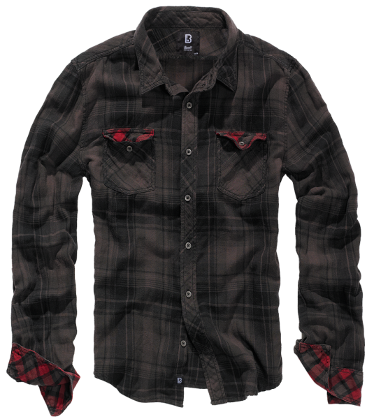 Brandit - Duncan Check Shirt Long Sleeve brown-black